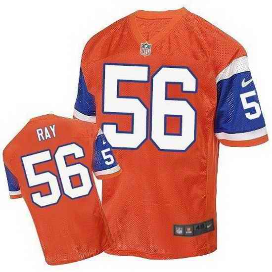 Nike Broncos #56 Shane Ray Orange Throwback Mens Stitched NFL Elite Jersey